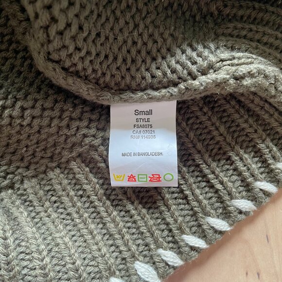 Francesca's Women's Olive Green Semi-Sheer High Neck Sweater size Small - Picture 5 of 6